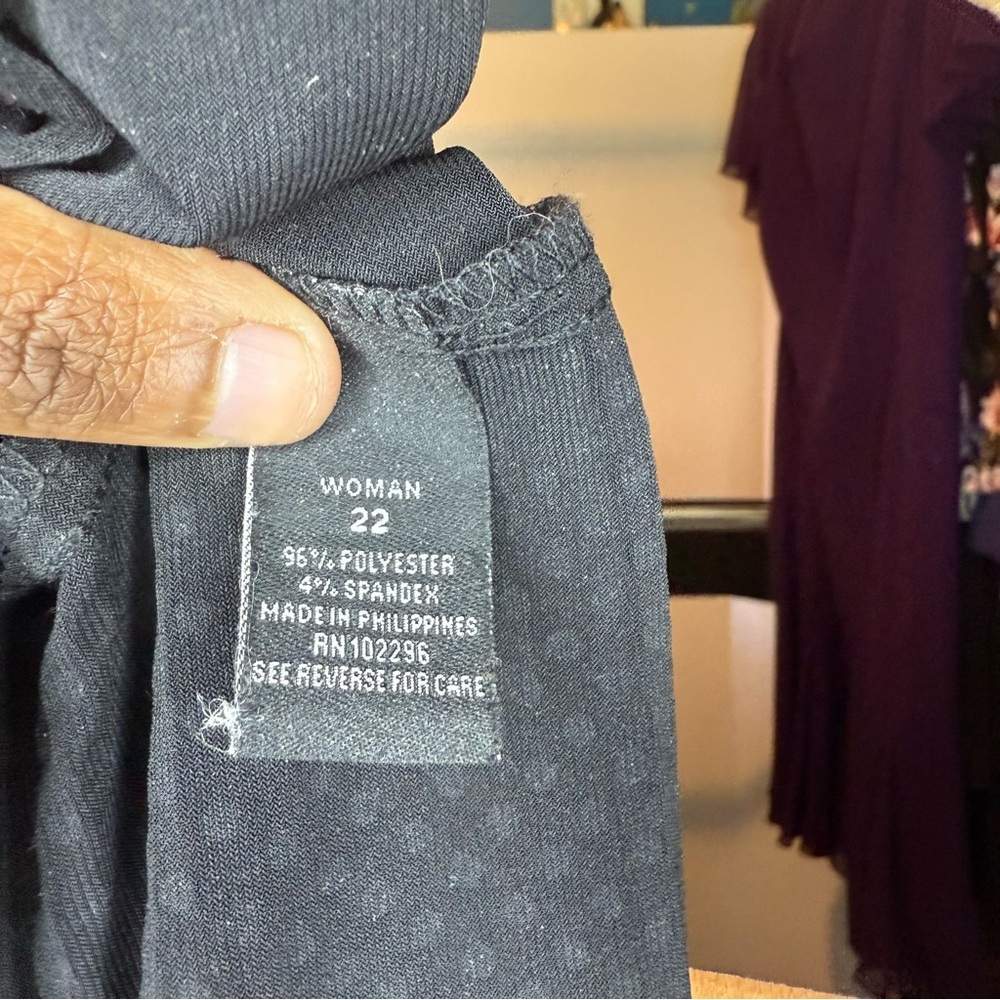 dress barn size 22W Black with shimmery sequined panels Sleeveless Midi Dress - Picture 4 of 6